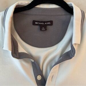 Michael Kors Gray and White Polo Shirt